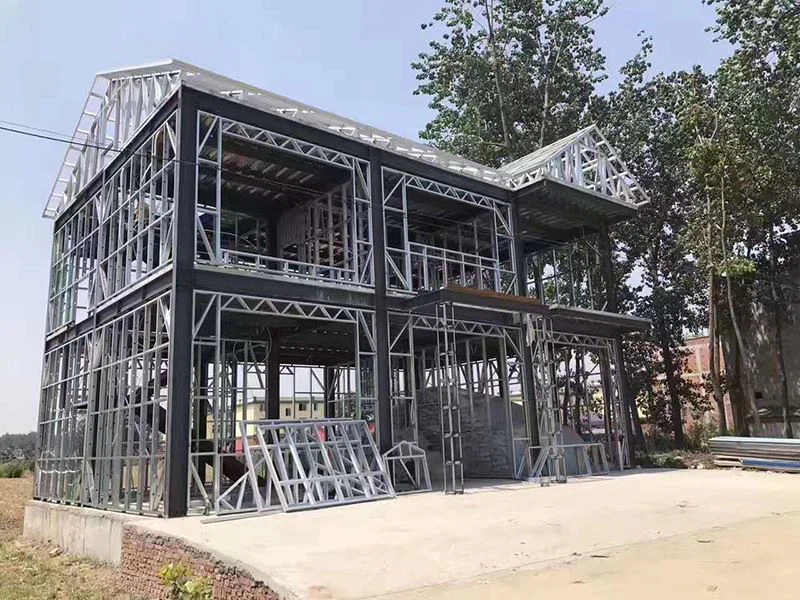 Combination of steel structure and light gauge steel frame